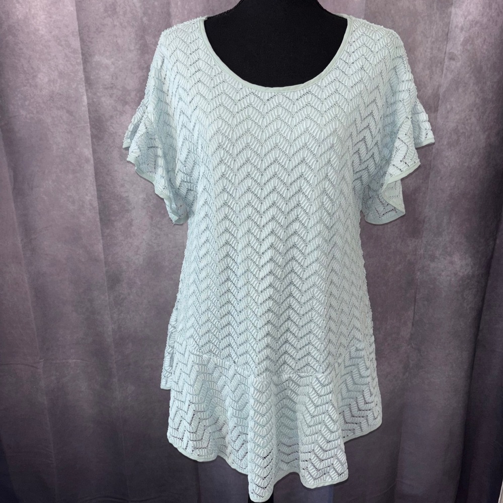 NWT Entro Light Blue Lace Tunic Grandma Dress Women's Size Small Cottagecore
